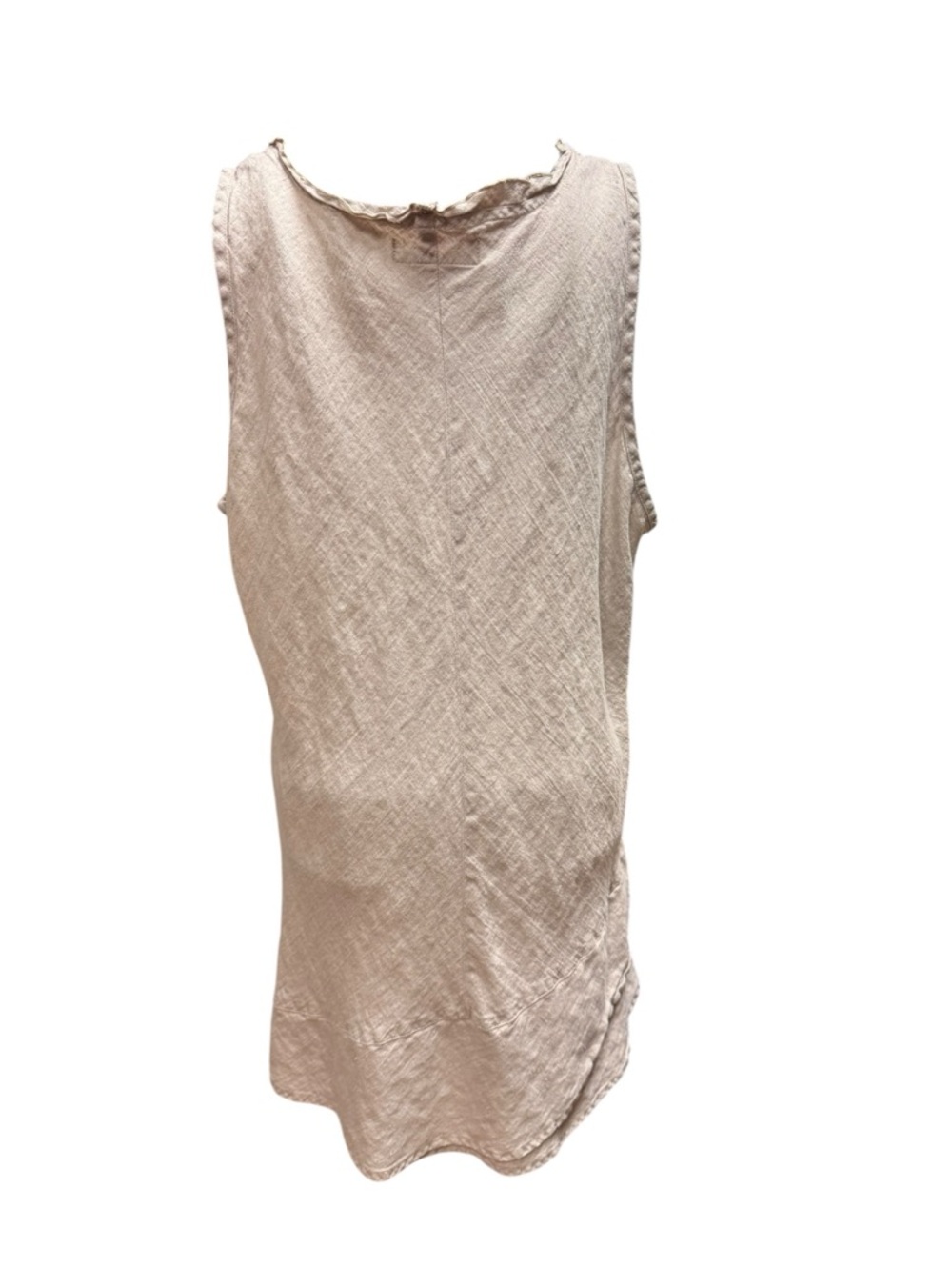 Flax 100% Linen Beige Asymmetrical Tunic Tank Large - Picture 4 of 5